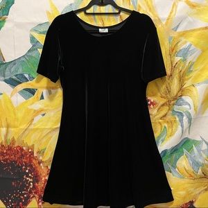 FIRE USA | Women’s Vintage Y2K Velvet Stretch Swing A Line Dress Black EUC